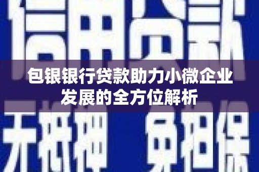 方山包银银行贷款助力小微企业发展的全方位解析