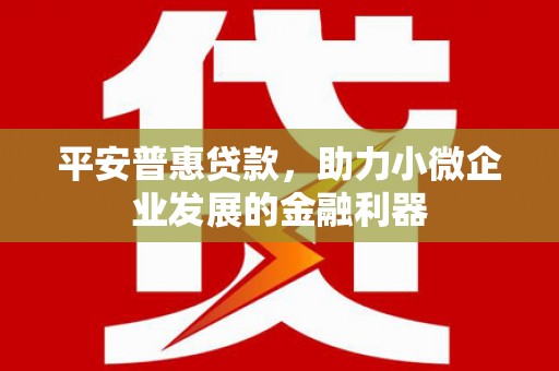 方山平安普惠贷款，助力小微企业发展的金融利器