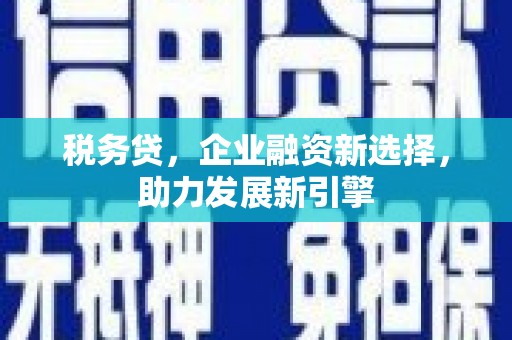 方山税务贷，企业融资新选择，助力发展新引擎
