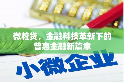 方山微粒贷，金融科技革新下的普惠金融新篇章